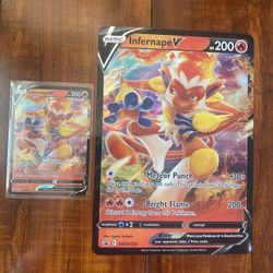 Pokemon Infernape V SWSH252 Regular & JUMBO Oversized Black Star Promo Cards NM