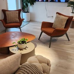 ARTEFACTO ACCENT CHAIRS SET WITH 3 COFFEE TABLES .SOFA IS NOT INCLUDED.