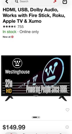 Westinghouse 32" HD TV and Amazon Fire TV Stick 4K Select