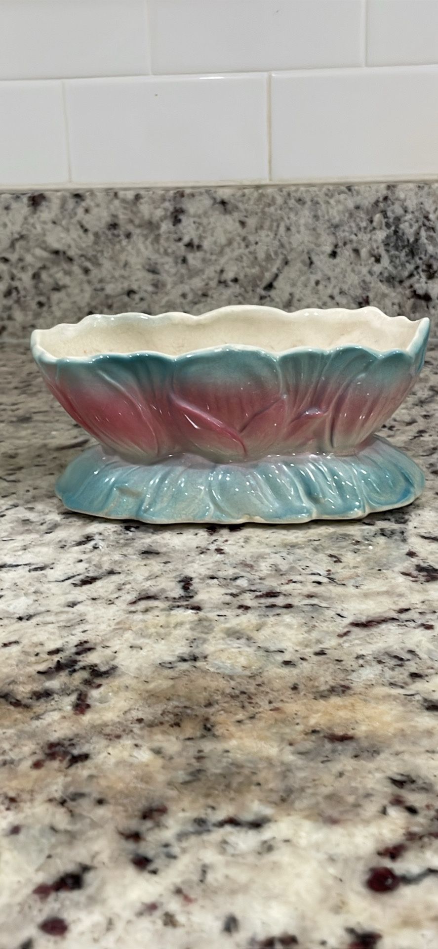 Royal Copley Lotus Flower Planter Pink Blue