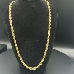 26” 6MM 14K Gold IP Plated Rope Chain 🔥 Diamond Cut Hip-Hop Chain