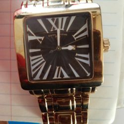 Men GOLD Swiss Legend Square Face