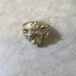 18K Gold Lions Head Ring 