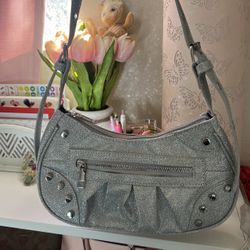 Silver Sparkle Shoulder Bag