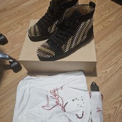 Christian Louboutin Galvalouis Spikes Suede 
