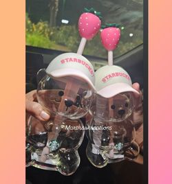 New Starbucks strawberry bear cup