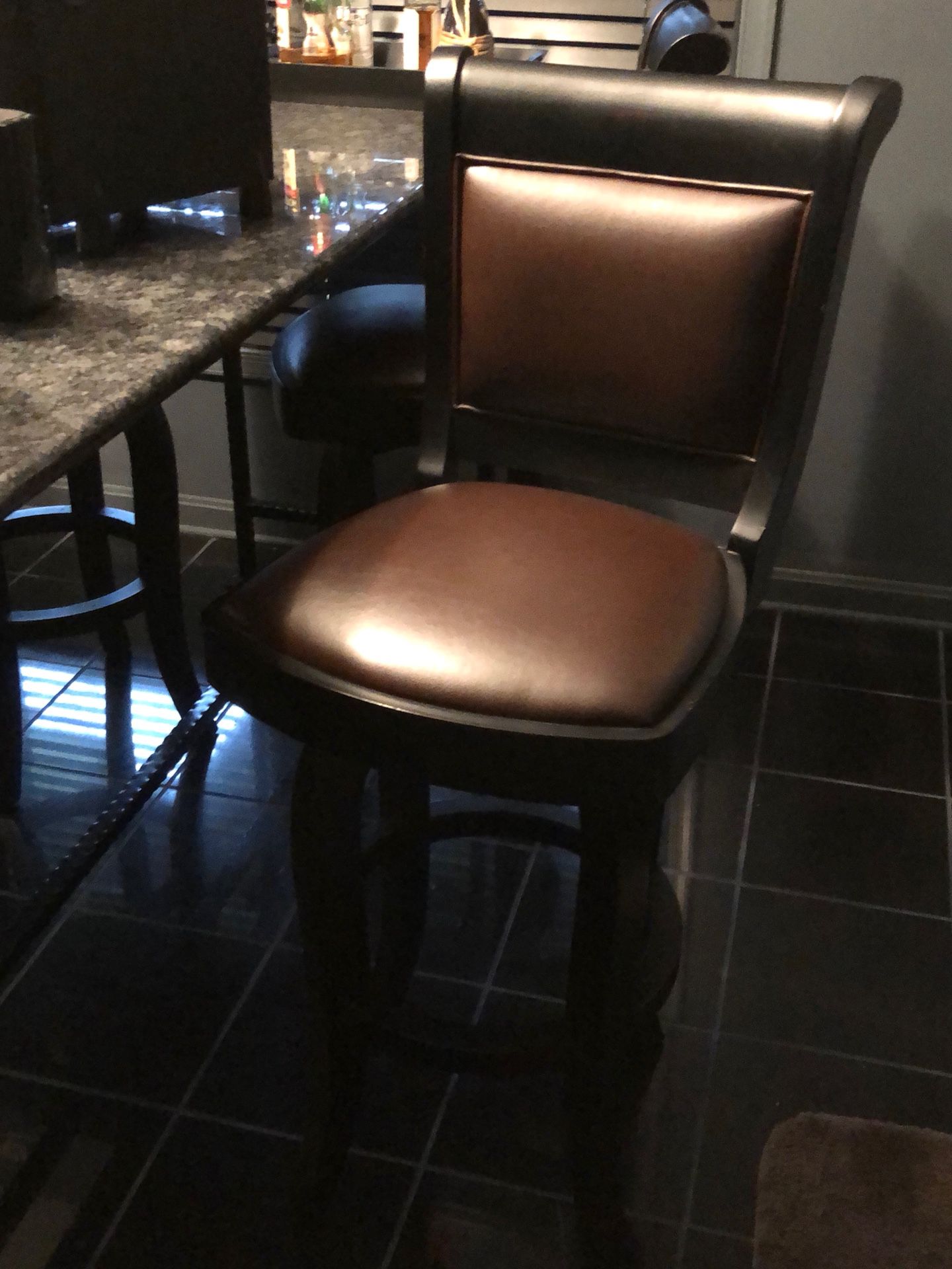Leather bar stools