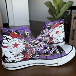 Ltd Edition Converse Harley Quinn Joker DC Chuck Taylor Mens 6 Womens 8 Purple 