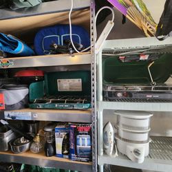 Camping & Beach Chairs, Umbrellas, Tents, Sleeping Bags/ King Chii Memoey Foam Tent Matresses, Charcoal N Gas Grills, Lanterns, Coolers. 