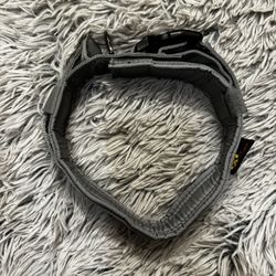 ADITYNA - Tactical Dog Collar for Large Dogs - Soft Padded, Heavy Duty, Adjustable Gray Dog Collar with Handle for Training and Walking