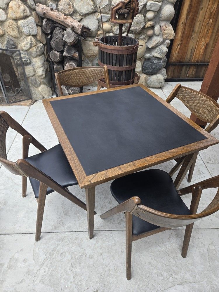 1960's Mid-century Modern Coronet Game Table and Chairs
