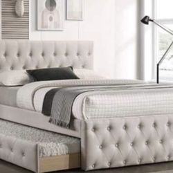 Fabric Trundle Beds With Both Nice Mattresses Included 