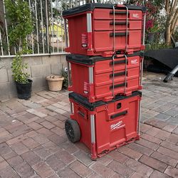 3 Milwaukee packout boxes