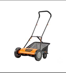 New Other LawnMaster 18 Inch 5-Blade Manual Push Reel Lawn Mower, Black/Orange