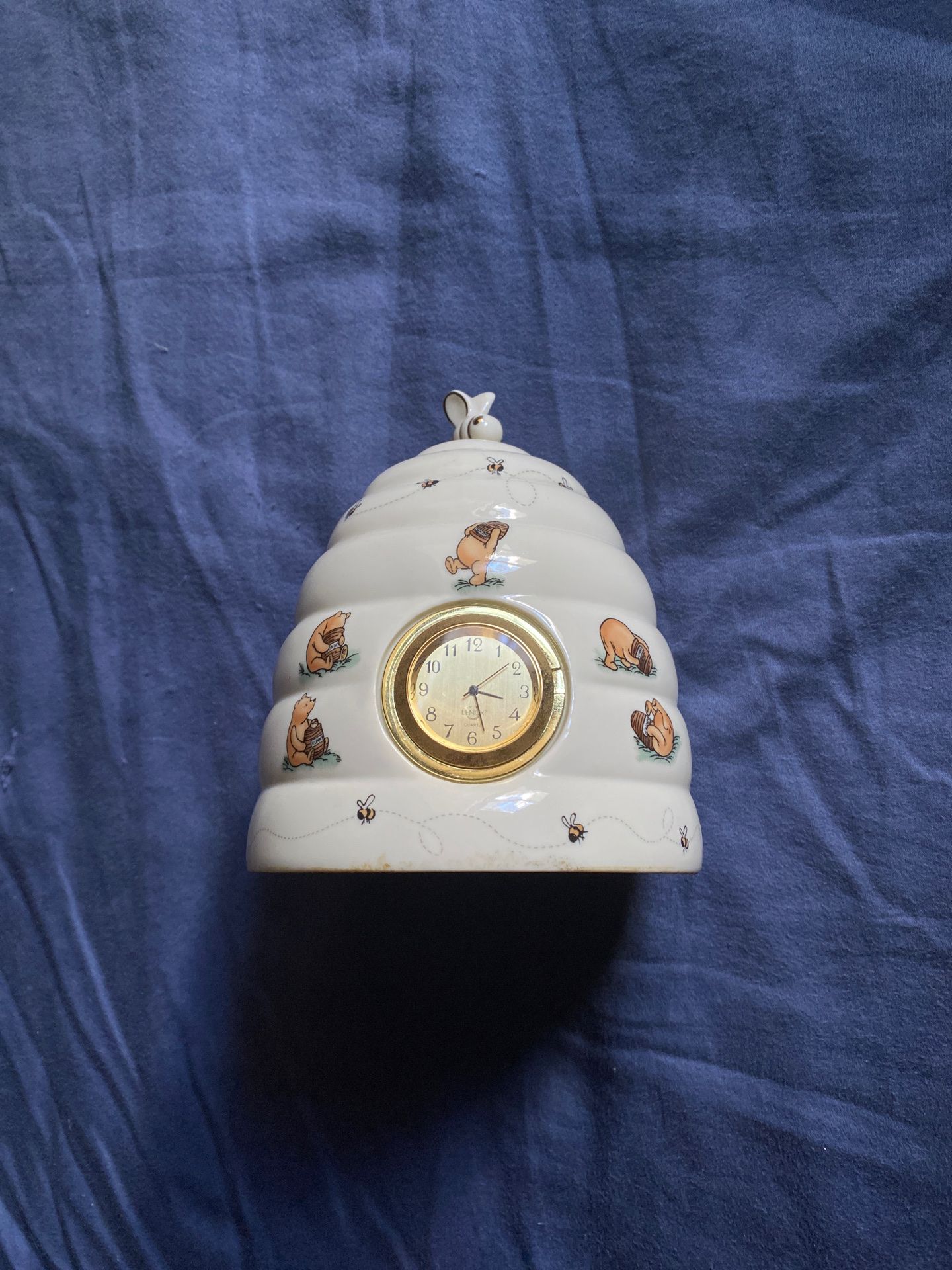 2000 Lenox desk clock fine ivory china