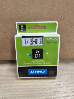 Brand New - DYMO D1 Standard 45013 Label Maker Tape 1/2” White
