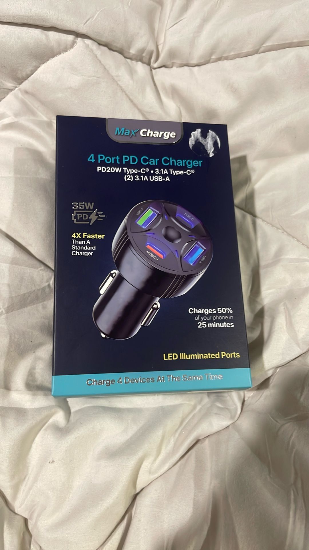 4 Port PD Car Charger 