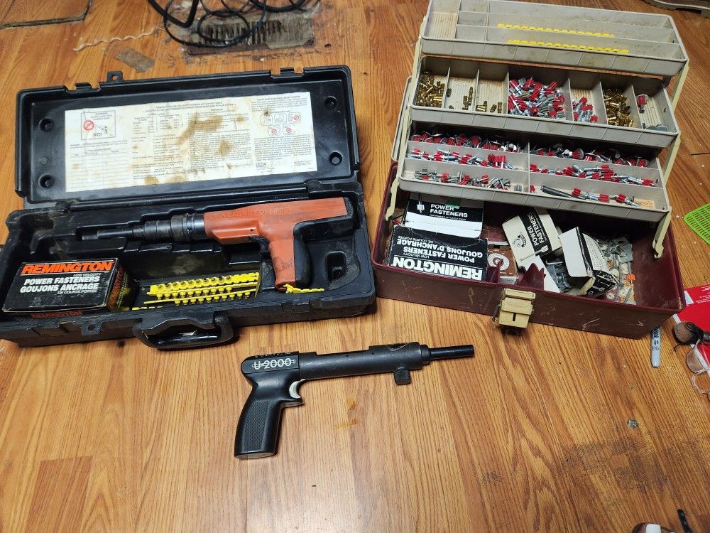 Two 22 Caliber Power Tool Guns With Entire Tackle Biox