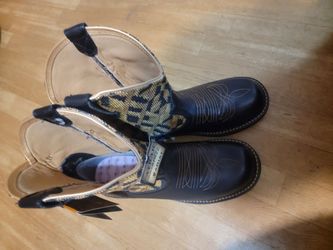 Ariat Western Cowboy girl Boots Black Leopard
