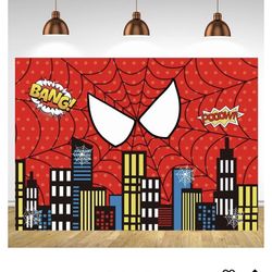 Marvel Superhero Birthday Background Backdrop