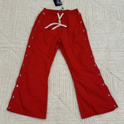 NEW (Medium) Hellstar Side Chrome Buttons Red Joggers