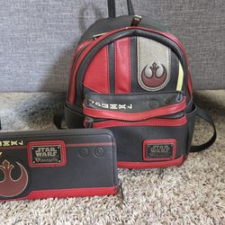 Loungefly Star Wars Poe Dameron Mini Backpack And Wallet
