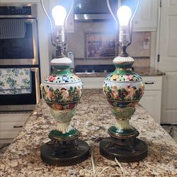 Vintage Capodimonte Lamps