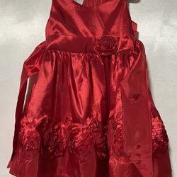 Beautiful Red Satin Party Beautiful Dress For Girls Size 6