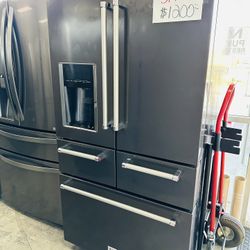 Black Stainless Kitchen Aid 5 Doors Refrigerator 