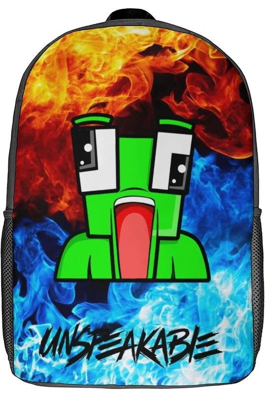 Cartoon Backpack Book Bag for Outdoor Travel, Laptop Backpack Shoulders Casual Daypack with Keychain for Unisex