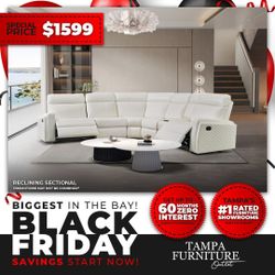 sectional 5 pc's white 