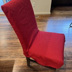 Six Red Chair Slip Covers