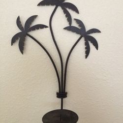 Tropical metal candle holder