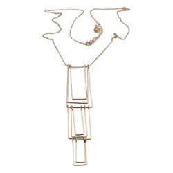 BCBGeneration Woman Long Necklace, Attached Articulated Pendant, Modernist Abstract Style, Opera Length, Trendy Versatile Fashion Jewelry