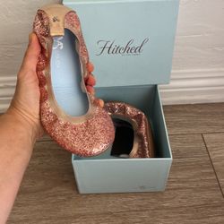 Yosi Samra : Pink Glitter Ballet Flats