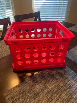 Red storage crate