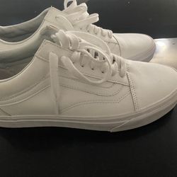 All White Leather Van Sneakers 