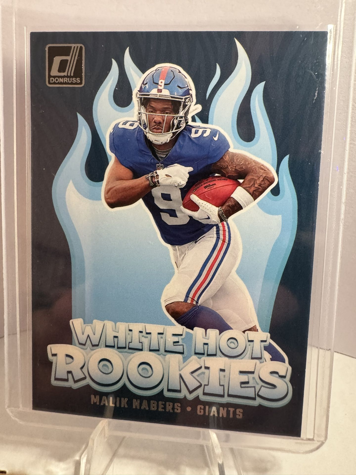 Malik Nabers Giants NFL Donruss White Hot Rookies Insert Card