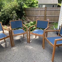 Teak Outdoor Chairs and Side Table