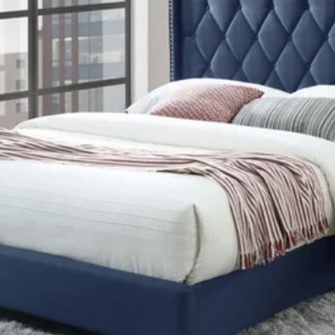 Assembled Queen Velvet Luxurious Bed