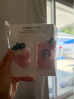 Starbucks pink drop claw clips