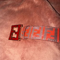 Red Fendi Belt 