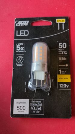 Feit Electric 50-Watt Equivalent Bright White (3000K) T4 GY6.35 Bi-Pin Base Decorative LED Light Bulb
