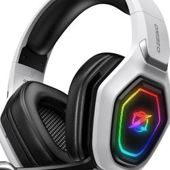 Wireless Gaming Headset for PC, PS5, PS4 - Lossless Audio USB & Type-C Ultra Stable Gaming Headphones with Flip Microphone, 30-Hr Battery Gamer Headse