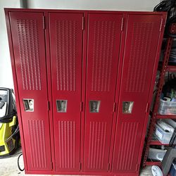 Lockable Metal Storage Cabinet – 4 Door Industrial Locker (Great for Garage Safety)