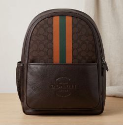 Coach Brown & Green leather backpack