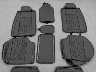 New WELLDO Nappa Faux Leather Car Seat Covers Full Set, Black
Waterproof, Non-Slip Seat Protector, 0.28in Thickened Cushion, Airbag Compatible, Univer