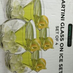 New Martini Glass Of Ice Set