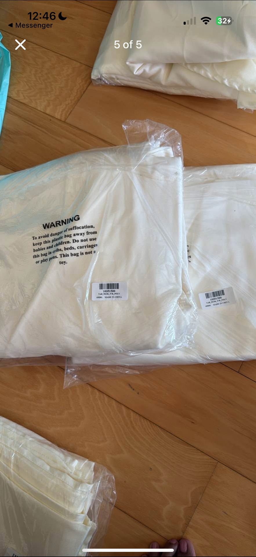 Various sizes of ivory tablecloths