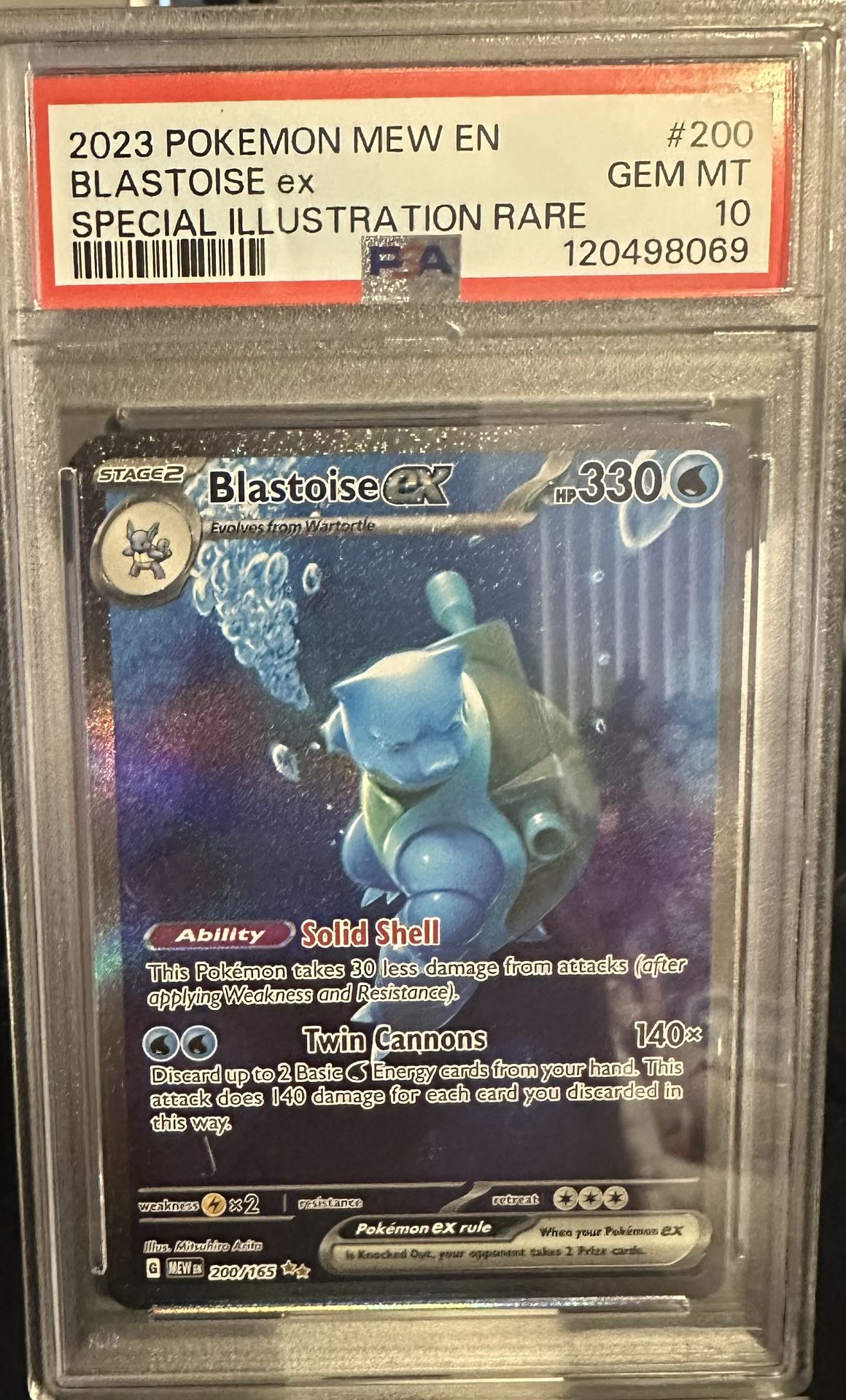 2023 Pokémon Blastoise ex 151 Special Illustration Rare PSA 10 GEM MINT